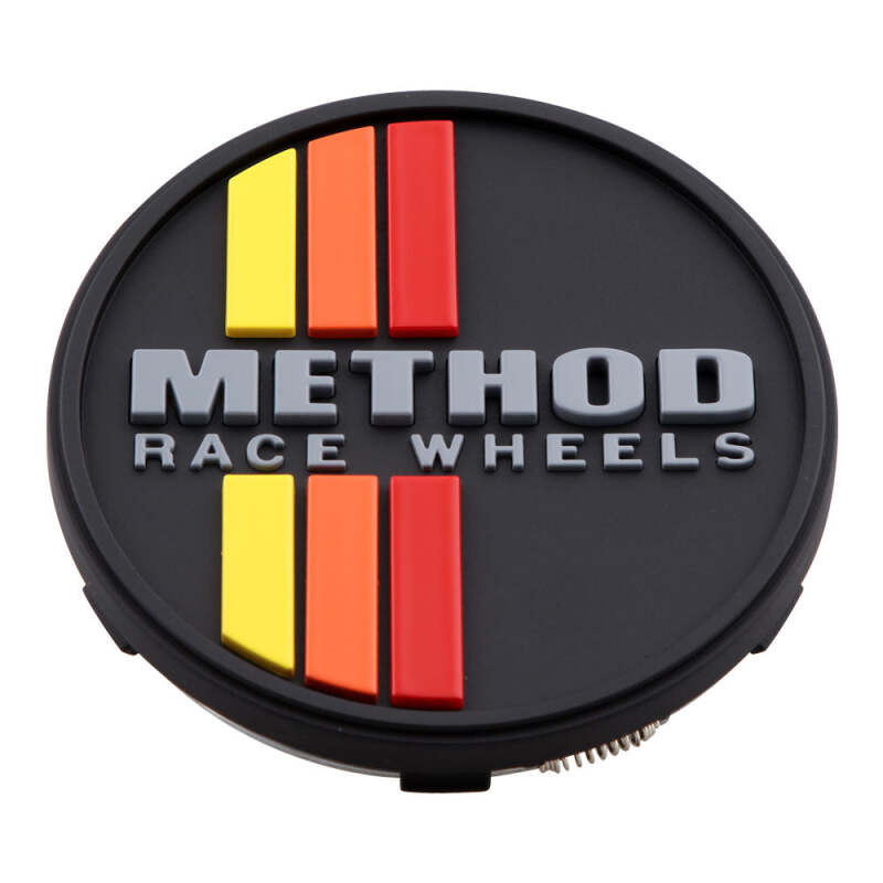 Method Wheels YOR Stripe Snap-In Wheel Center Cap with blue and gray stripe design for vehicle wheels.