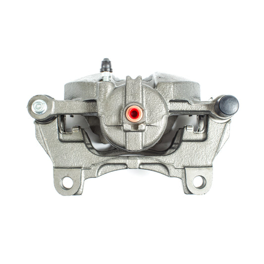 PowerStop OE front left brake caliper with bracket for 2007-2008 Infiniti G35, automotive brake component, detailed close-up image.