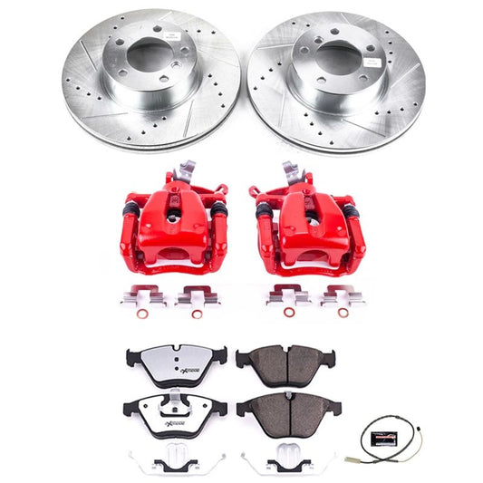 PowerStop Z26 Street Warrior brake kit with front calipers for BMW 328i xDrive 2011-2012, performance brake upgrade