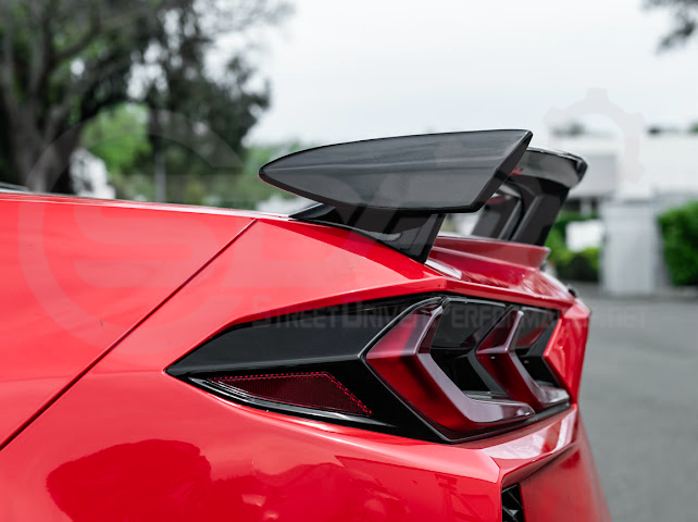 2020-Up Corvette C8 Stingray & Z51 |FaceliftedbRear Trunk High Wing Spoiler (Matte Black or Carbon Flash)