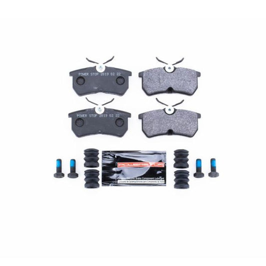 PowerStop rear track day racing brake pads for Ford Fiesta 2014-2019, high-performance brake pads with a racing design.