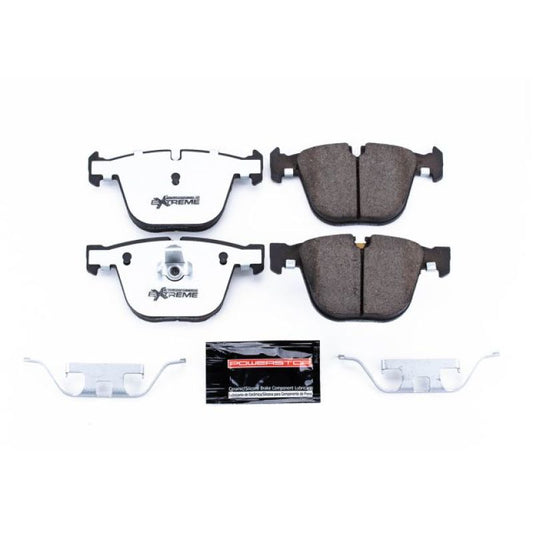 PowerStop Z26 rear brake pads for BMW X5 2007-2018, performance brake pads with hardware for enhanced stopping power.