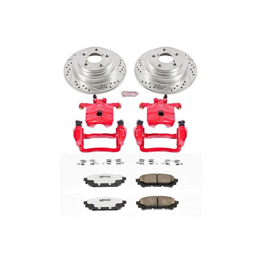 PowerStop 05-06 Saab 9-2X rear Z26 Street Warrior brake kit with performance brake calipers and rotors.