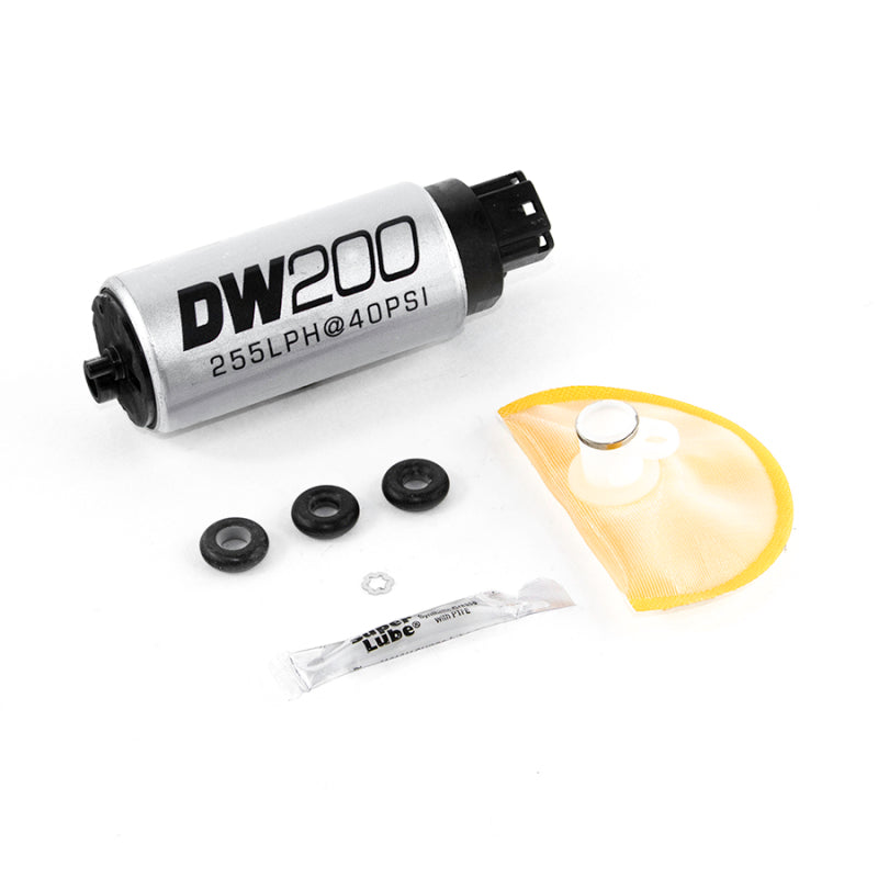 DeatschWerks 265 LPH in-tank fuel pump with installation kit for Nissan 350Z and G35, compatible with Legacy GT 2003-2008.