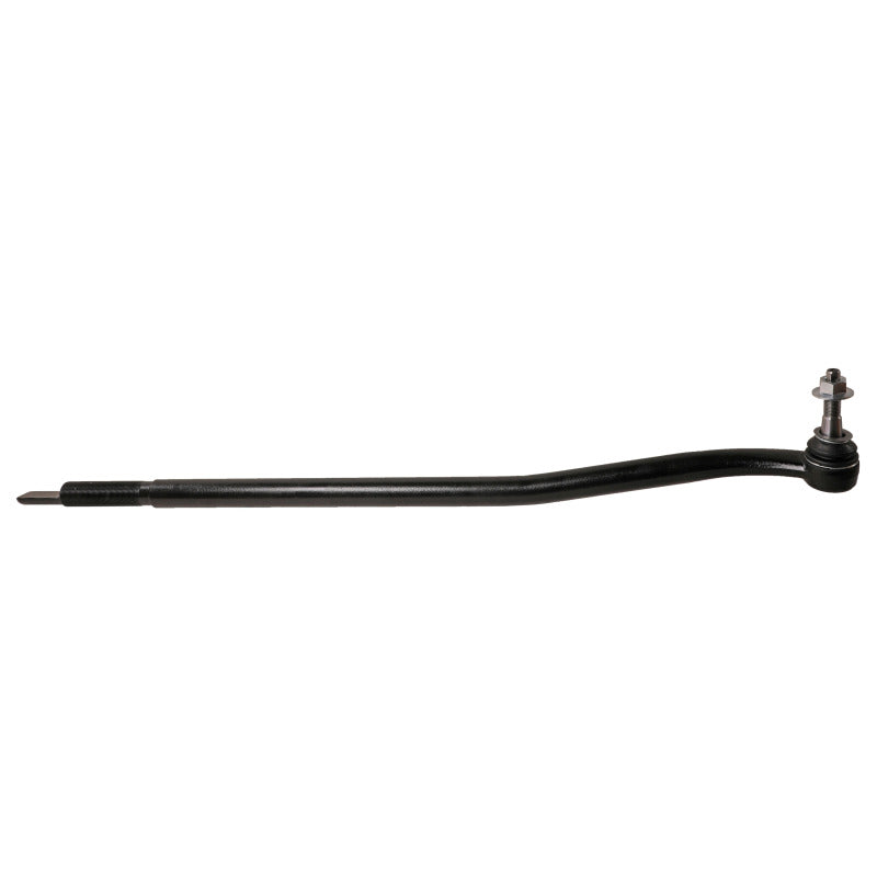 Moog 14-18 Ram 2500 right upper outer tie rod showing metal rod with rubber boot and connection end for steering assembly.