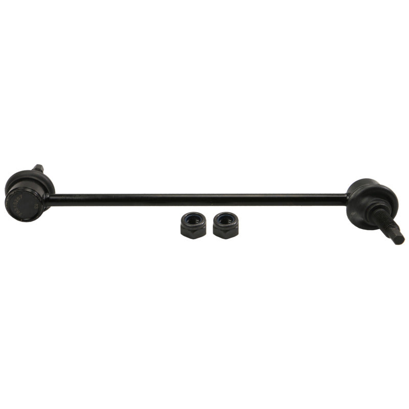Moog Ford Mustang front sway bar endlink kit, compatible with 2005-2014 models, showing metal sway bar links with bushings.