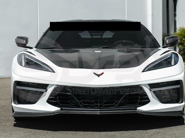 2020+ CHEVROLET CORVETTE C8 STINGRAY & Z51 | FACTORY OEM STYLE GLOSSY BLACK FRONT BUMPER LOWER AIR INLET MESH GRILLE GUARDS