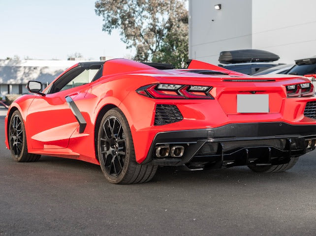 2020-Up Corvette C8 STINGRAY & Z51 | CARBON FLASH 3Pcs Rear Bumper *ADD-ON* Diffuser Lip