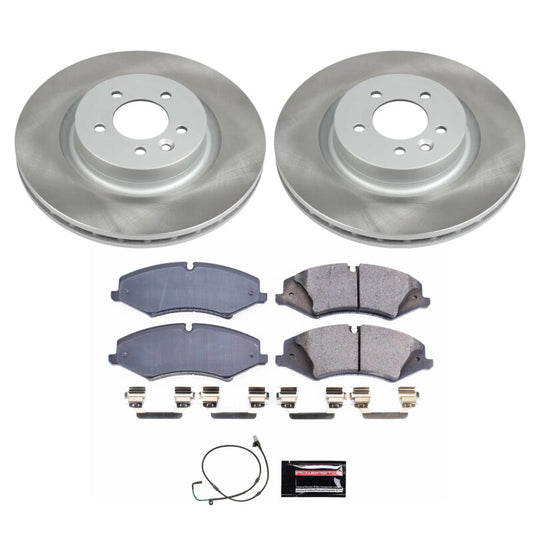 PowerStop semi-coated front brake rotor kit for 2010 Land Rover LR4, performance blank brake rotors with vented design.
