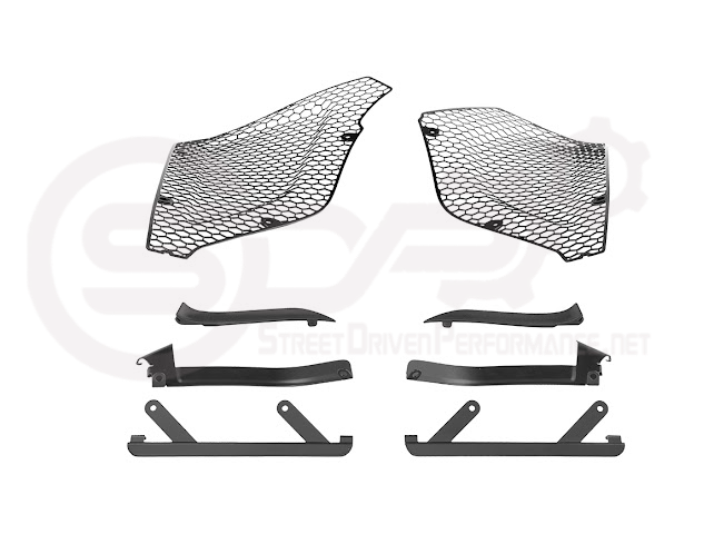 2023-Up Corvette C8 Z06 & E-Ray | Aluminum Black Rear Side Intake Mesh Grille Inserts Pair