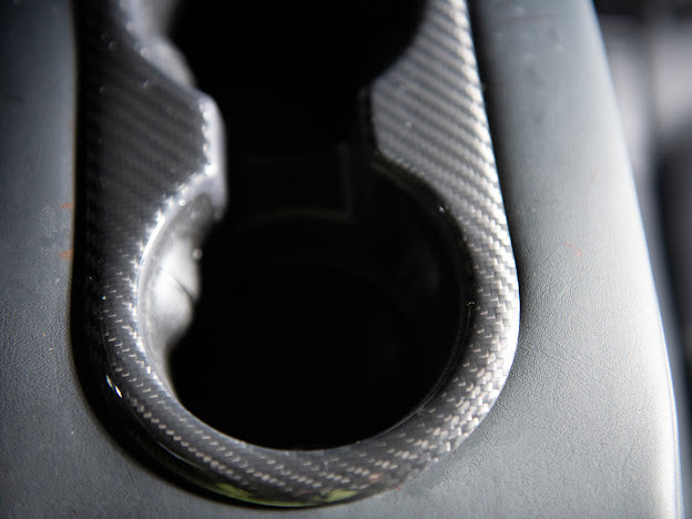 2020-UP TESLA MODEL 3 & Y CARBON FIBER INTERIOR REAR WATER CUP FRAME