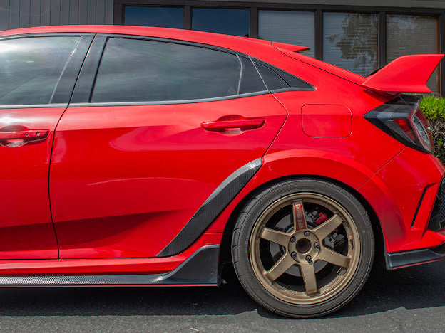 2017-21 HONDA CIVIC FK8 TYPE-R | VRS STYLE CARBON FIBER REAR DOOR SIDE FENDER TRIM REPLACEMENT (PAIR)