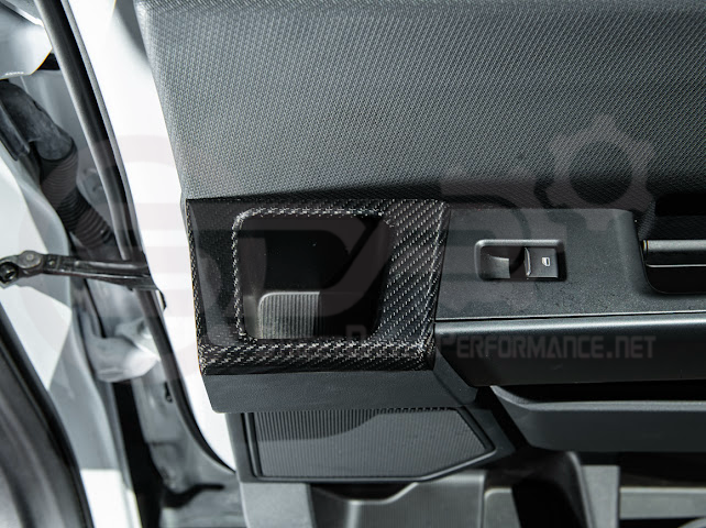 2021-UP FORD F-150 | FACTORY STYLE CARBON FIBER REAR DOOR TRIM ARMREST CUP HOLDER PANEL COVER