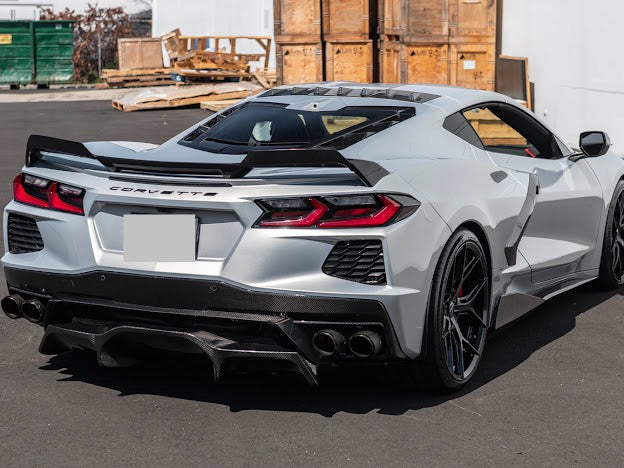 2020+ CHEVROLET CORVETTE C8 COUPE | CARBON FIBER REAR ROOF WING SPOILER VORTEX GENERATORS