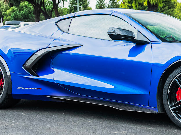 2020+ CHEVROLET CORVETTE C8 STINGRAY | Z06 PACKAGE SIDE SKIRTS ROCKER PANELS GROUND EFFECTS