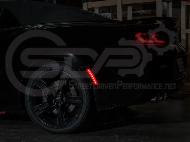 2016-2024 Chevrolet Camaro | Rear Bumper Side Marker Lens w/ Red LED Reflector Light Pair (Clear / Red / Smoke)