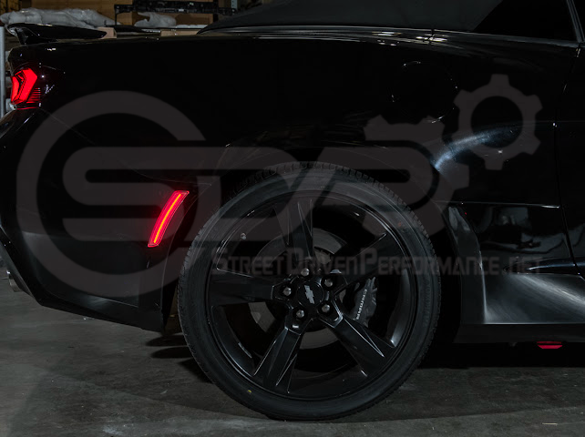 2016-2024 Chevrolet Camaro | Rear Bumper Side Marker Lens w/ Red LED Reflector Light Pair (Clear / Red / Smoke)