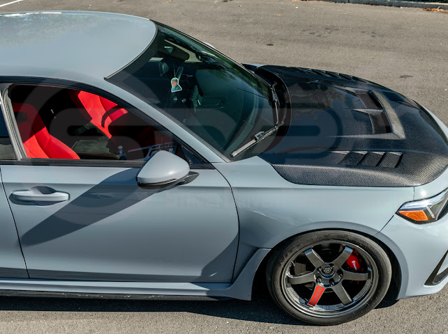 2023-UP HONDA CIVIC FL5 TYPE-R | JDM VARIS STYLE CARBON FIBER FRONT VENTED HOOD