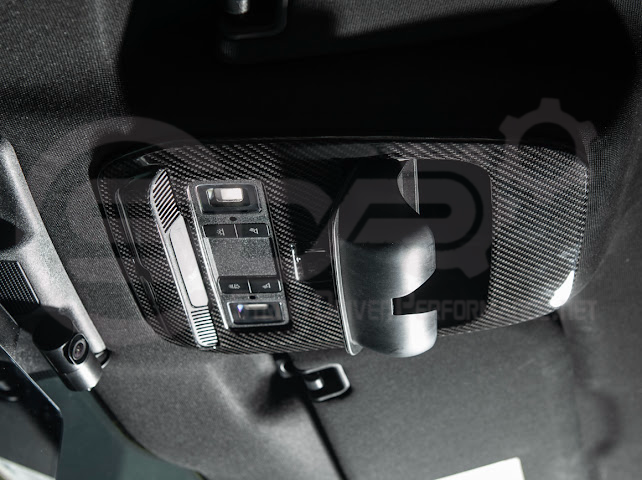 2021-Up Ford F-150 | Dry Carbon Fiber Overhead Console Front Map Lamp Frame Panel