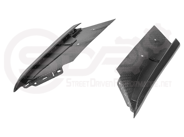 Carbon fiber side fender intake vent door for 2023 Corvette C8 E-Ray and Z06, replacement trim by Street Driven Performance.