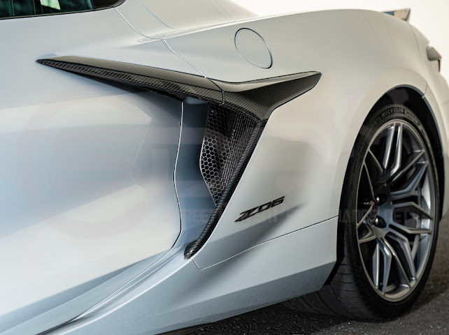 2023-Up Corvette C8 Z06 & E-Ray | Aluminum Black Rear Side Intake Mesh Grille Inserts Pair