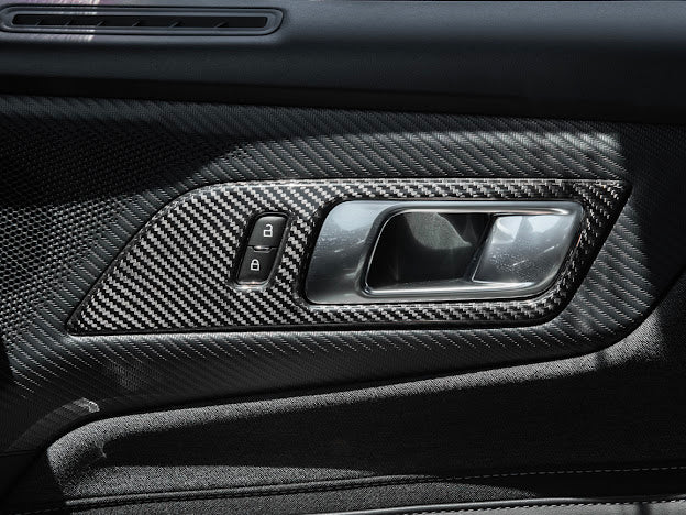 2024-Up Ford Mustang S650 | CARBON FIBER Interior Side Door Handle Panel Cover