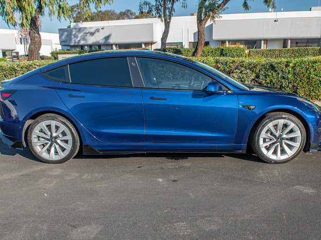2017-UP TESLA MODEL 3 TRACK SIDE SKIRTS ROCKER PANELS GROUND EFFECTS