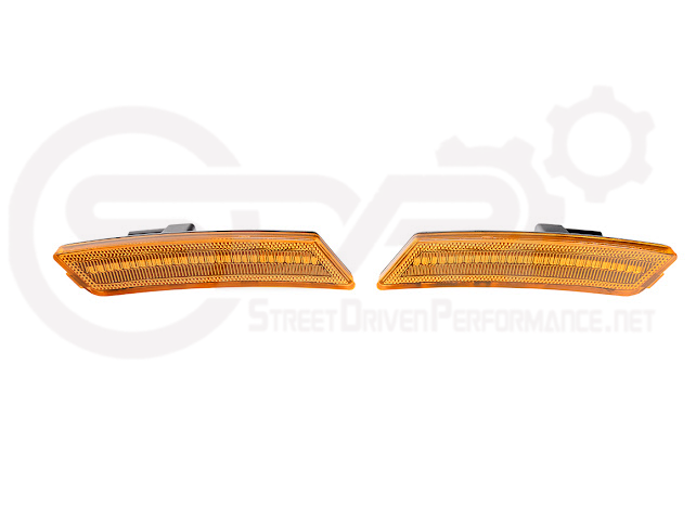 2020-Up Cadillac CT5 | Front Bumper Amber LED Reflector Light Side Marker Pair (Clear, Amber or Smoke Lens)