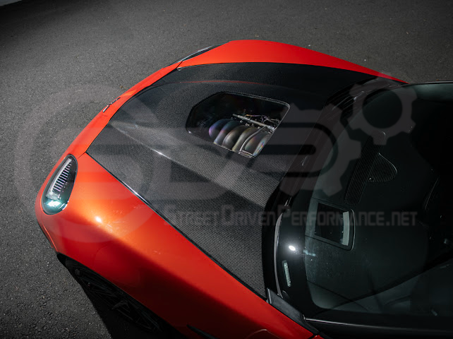 2005-2013 Chevrolet Corvette C6 | ZR1 Style Carbon Fiber Front Hood w/ Clear Window Insert