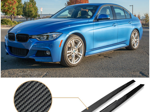 2012-2018 M-Sport BMW F30 / F31 3-Series | CARBON FIBER Side Skirts Rocker Panel Extensions Ground Effects