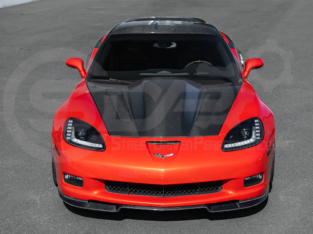 2005-2013 C6 Corvette - 427 /Grand Sport / Z06 / ZR1 | ZRA1 Style Front Splitter Lip Ground Effects (Carbon Fiber or Primer Black)