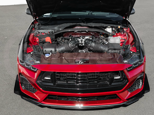 2024-Up Ford Mustang S650 | S650 Dark Horse Style CARBON FIBER Engine Strut Brace Balance Tower Bar