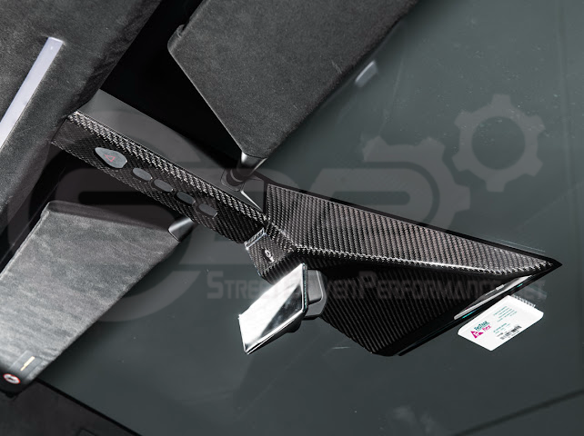 2024-Up Tesla Cybertruck | Interior DRY Carbon Fiber Rear View Mirror Upper Trim Cover