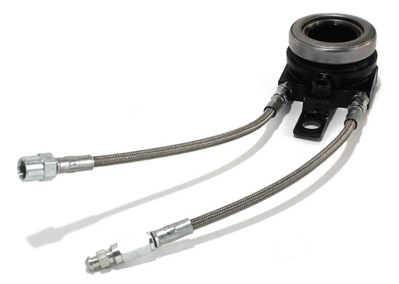 Clutch Masters FX850 hydraulic throw out bearing and slave cylinder for 93-98 Toyota Supra I6 Turbo, showcasing the metal component.