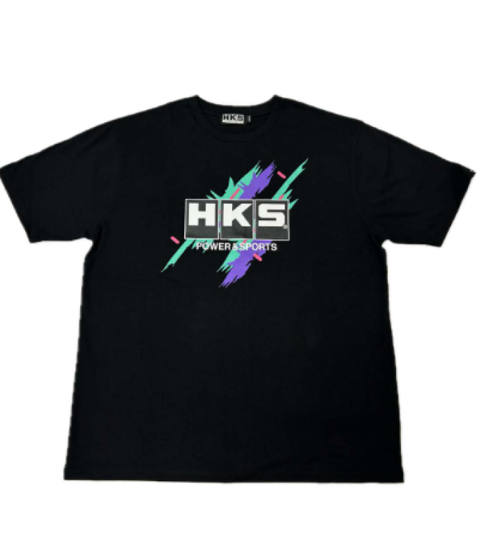 HKS Super Racing V2 black T-shirt in XXXL size, featuring bold racing logo design on front.