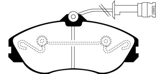 EBC Ultimax2 front brake pads for Audi 90 2.8 1992-1995, OE type, showing the brake pad set with metal backing plates