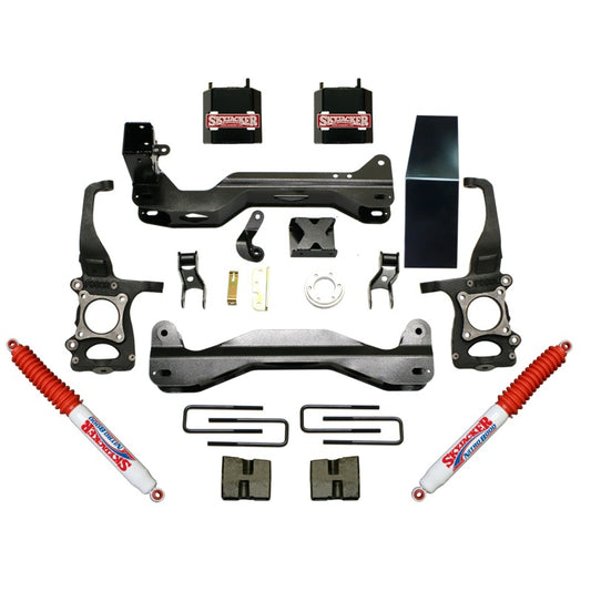 Skyjacker 6-inch lift kit spacer for 2009-2014 Ford F150, off-road suspension upgrade with metal spacers and components.