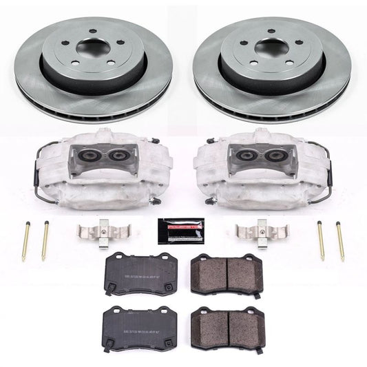 PowerStop OE rear brake kit with calipers for 2006-2010 Jeep Grand Cherokee, showcasing brake rotors and caliper assembly.