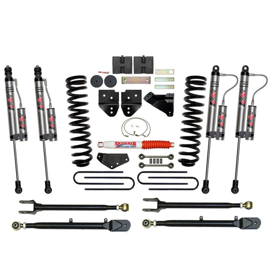 Skyjacker 6-inch KT lift kit for 2008-2010 Ford F-350 HD DSL trucks, showing lifted suspension components and installation details.