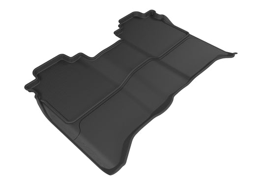 Black 3D MAXpider rubber floor mats for second row of 2016-2019 Nissan Titan Crew Cab, showing textured surface and custom fit.