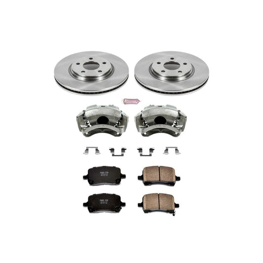 PowerStop OE brake kit with front calipers for 2004-2008 Chevrolet Malibu, including brake rotors and calipers.