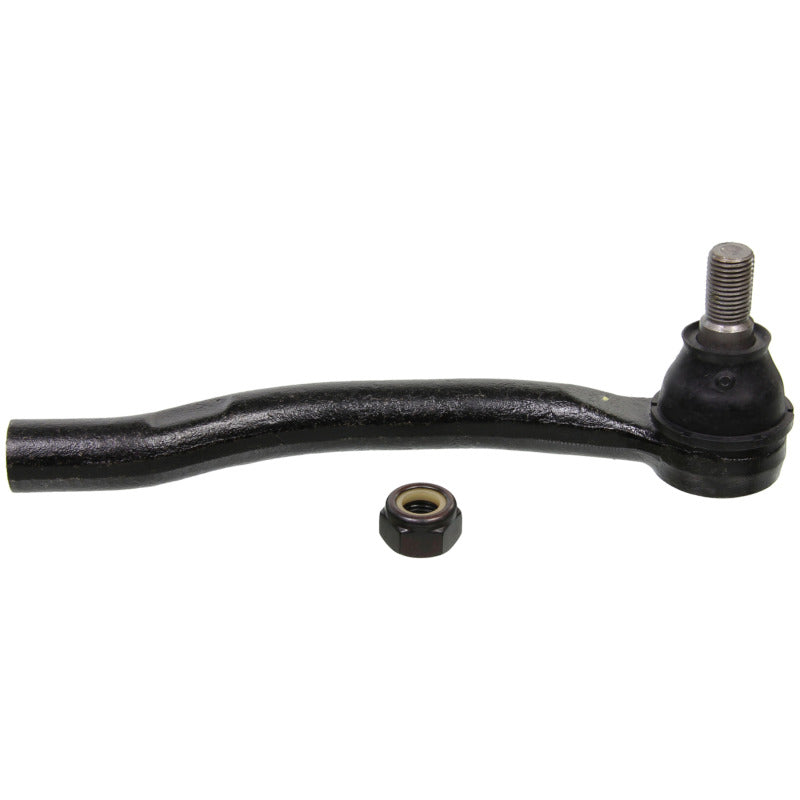 Moog front right outer tie rod end for Acura MDX 2001-2006, showing the metal rod and rubber boot in close-up view.