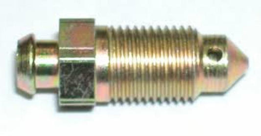 Alcon M10X1.0 bleeder screw for brake hardware, showing the metal screw with threading and hex head for brake system bleeding.