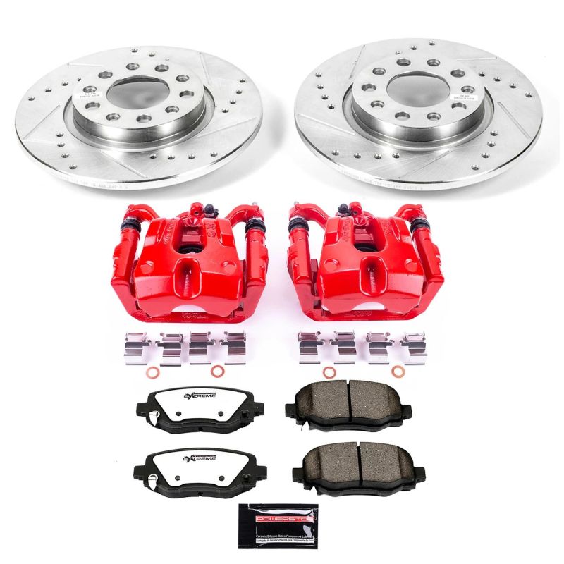 PowerStop Z36 brake kit for 2015-2017 Chrysler 200 rear with calipers, designed for truck and tow performance.