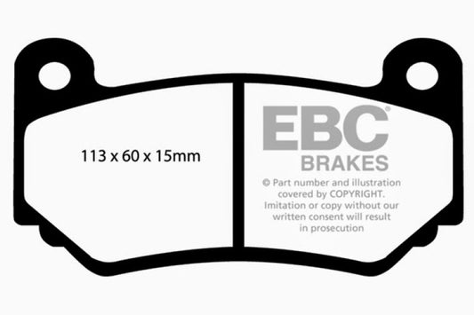 EBC Greenstuff front brake pads for Lotus Exige 08-11 1.8 Supercharged (240), performance brake pads for enhanced stopping power