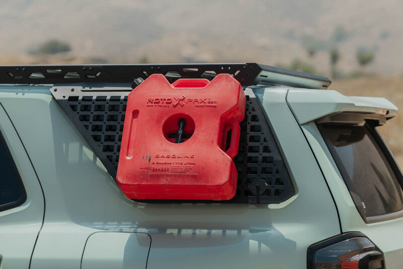 DV8 Offroad exterior trim window Molle for Toyota 4Runner 25-26 driver side roof rack accessory.