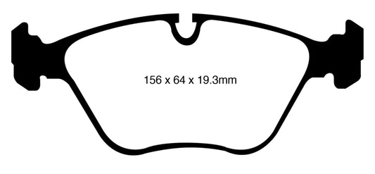 EBC Redstuff front brake pads for BMW X5 4.4 Twin Turbo (50), high-performance brake pads for enhanced stopping power.