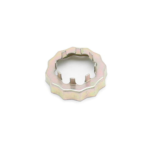 Wilwood OEM spindle nut retainer for Ford vehicles, designed for secure spindle assembly and reliable brake system performance.