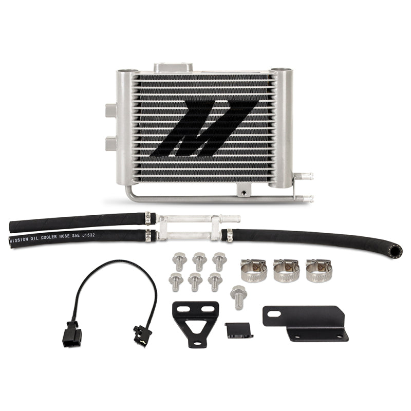 Mishimoto transmission cooler kit for 2007-2014 Toyota FJ Cruiser, includes cooling radiator and hoses for enhanced transmission performance.