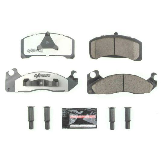 PowerStop Z26 Extreme Street Brake Pads for 1983 Ford Fairmont, front performance brake pads with hardware installed.